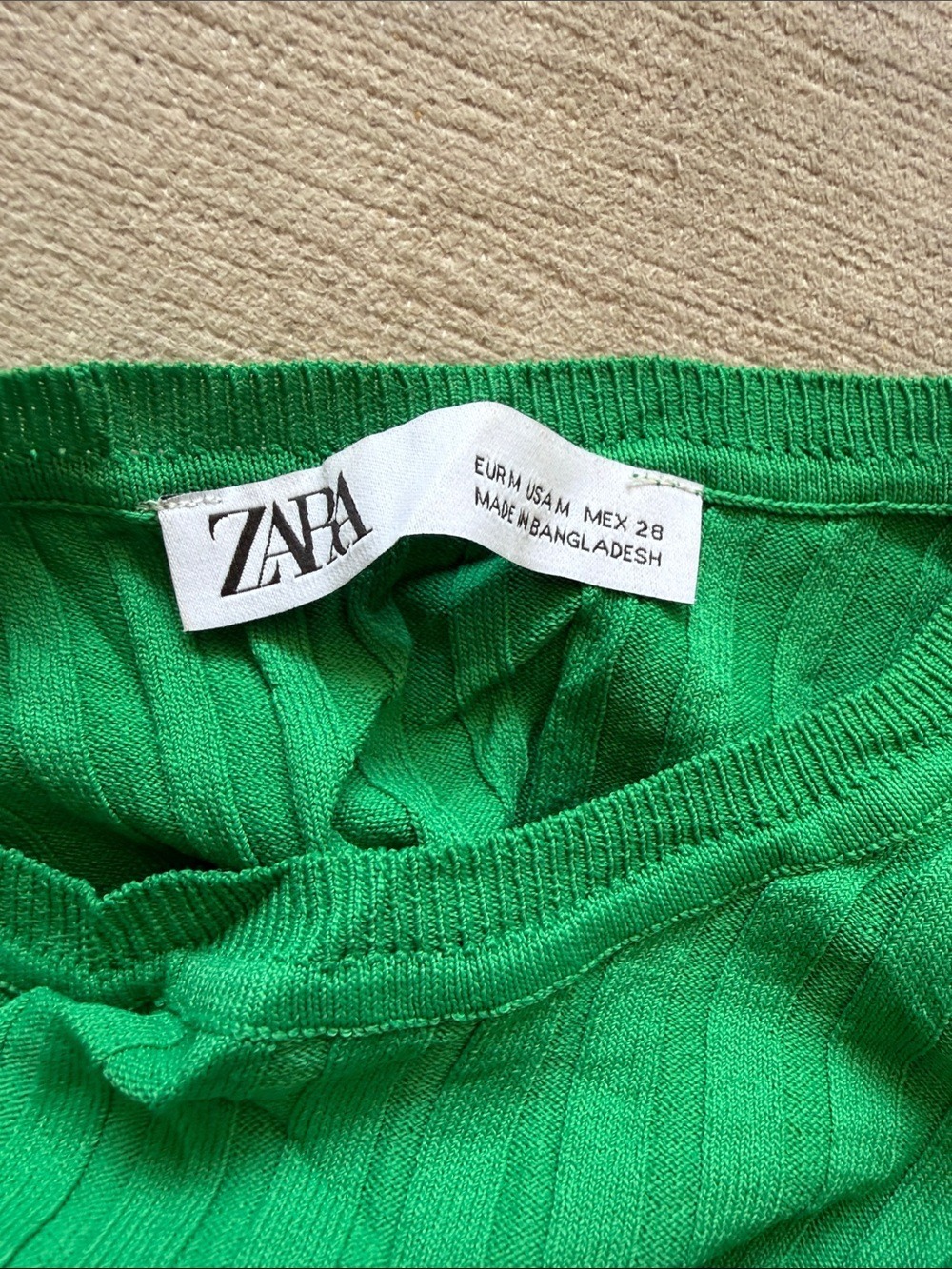 Zara Emerald Knit Top Medium - Picture 4 of 4